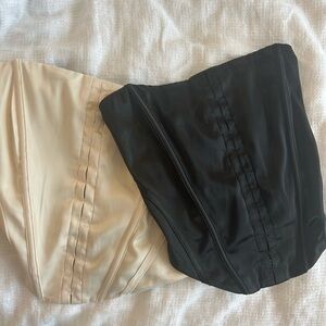 Black and Cream Corset Tops - M